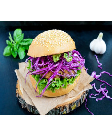 Vegano Hamb&uacute;rguer de Batata e Folhas